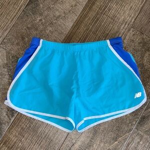 New Balance Women's Turquoise and Royal Blue Athletic Shorts